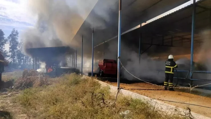 Hatay’da Çiftlikte Samanlık Yangını